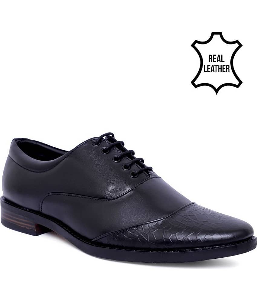 Fashion Victim Derby Genuine Leather Black Formal Shoes