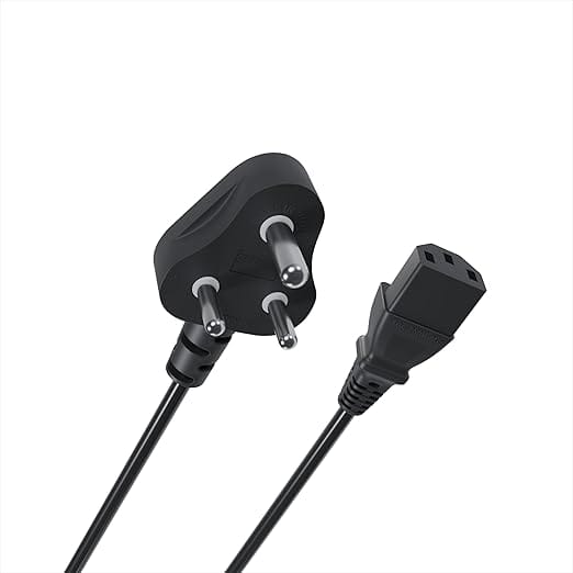 Geonix 1.5 Meter Computer Power Cable Cord for Desktops PC, Printers, Monitors, SMPS Power Cable (Black)