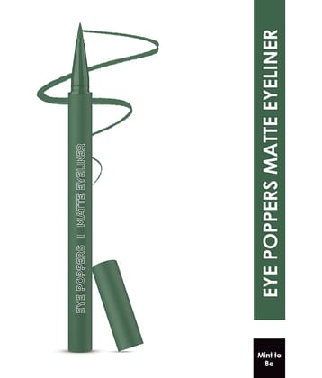 Glam21 Eye Poppers Matte Eyeliner Intense Pigment Smudge & Waterproof Color Pen Style 0.5 G Mint To Be
