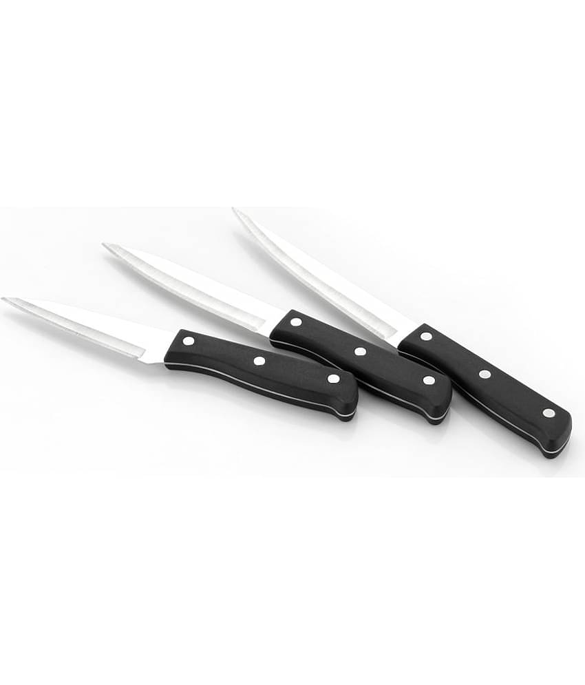 FIT4CHEF Black Stainless Steel Knife Set Blade Length 15 cm ( Pack of 3 )