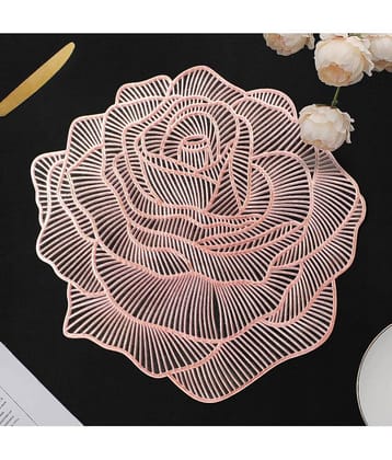 PVC Floral Round Table Mats (38 cm x 38 cm) Pack of 2 - Silver