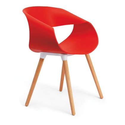Espresso - Seat & Back In Single Peace Virgin Moulded PP With 16 Gaze of MS Powder Quoted In Wood Finish (CS-Tulip)