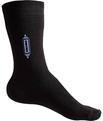 Texlon - Black Cotton Men's Mid Length Socks ( Pack of 5 )