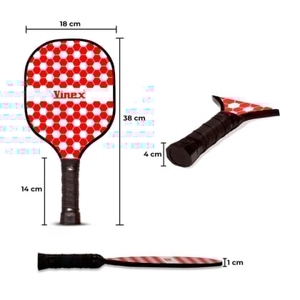 Vinex Wooden Pickleball Paddle | Classic Lightweight Pickleball Racket with Comfortable Non-Slip Grip | Ideal for Beginners & Recreational Play | Pack of 1 (250g)