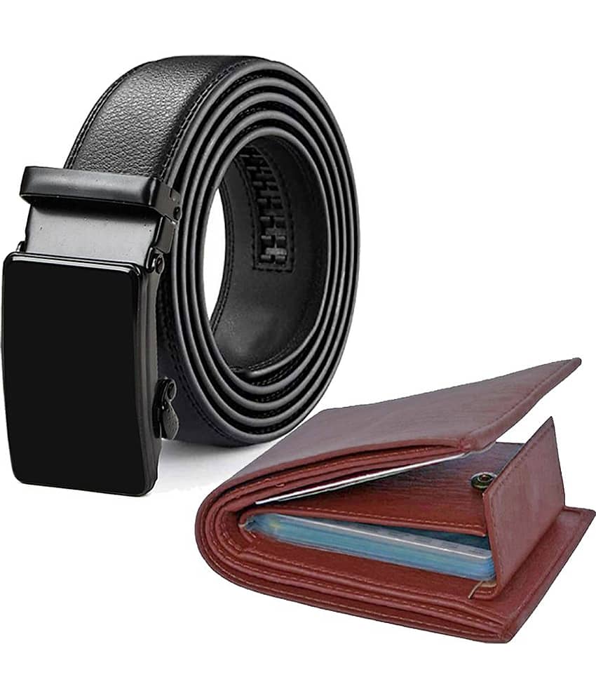 Loopa - PU Men's Belts Wallets Set ( Pack of 2 )