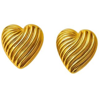 kimti 18k Gold Plated heart-shaped Anti Tarnish Earring