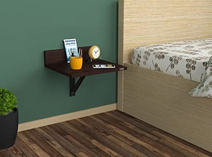 DAS Raquel Engineered Wood Study Desk/Wall Mount Table for Bedroom Flowery Wenge