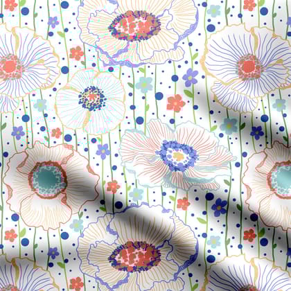 Soft poppies-Cotton