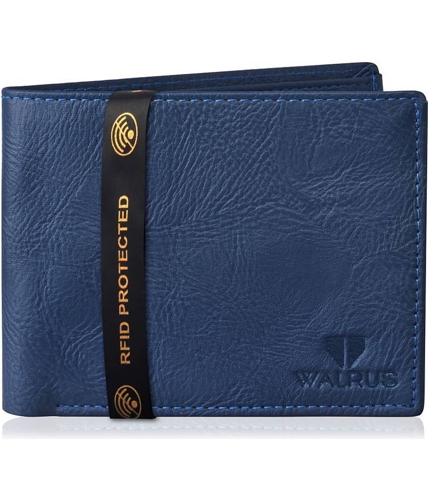 Walrus Faux Leather Blue Casual Regular Wallet