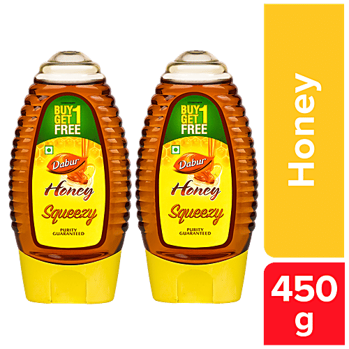 Dabur 100% Pure Honey - Sourced From Pristine Sources Like Himalayas & Sunderbans, 225 g (Buy 1 Get 1 Free)