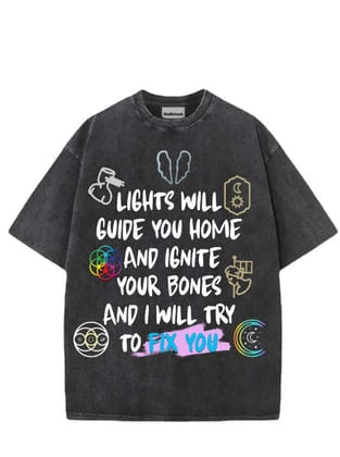 Fix You Coldplay Vintage Oversized T-shirt-S