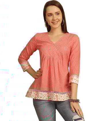 wonder weave Peach Cotton Women's Regular Top ( Pack of 1 )