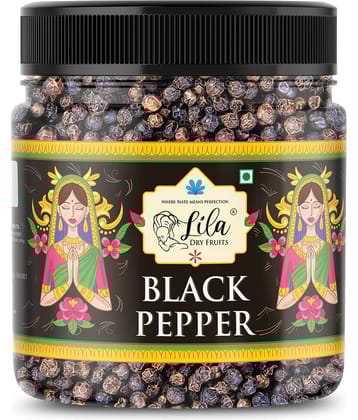 LILA DRY FRUITS Whole Black Pepper Sabut Kali Mirch 100g Jar Fresh & Aromatic