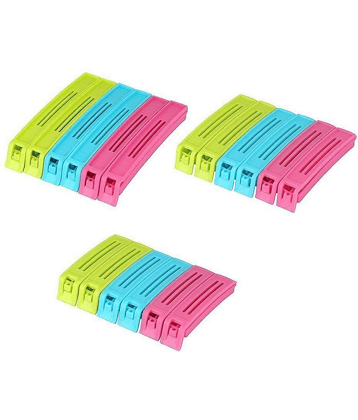 Green Tales 18Pcs Plastic Food Snack Sealing Bag Pouch Clip Sealer for Keeping Food Fresh for Home, Kitchen, Camping (Multicolor)