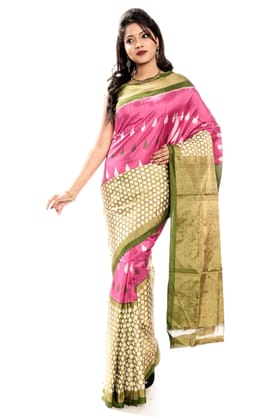 Pochampally Saree - Ikkat Silk Saree in Pink