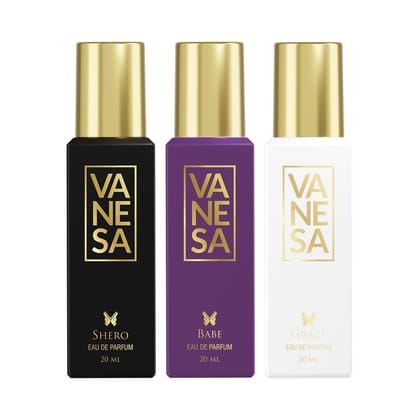 Vanesa Pack of 3 Perfume (Shero + Babe + Grace) - 20ml Each