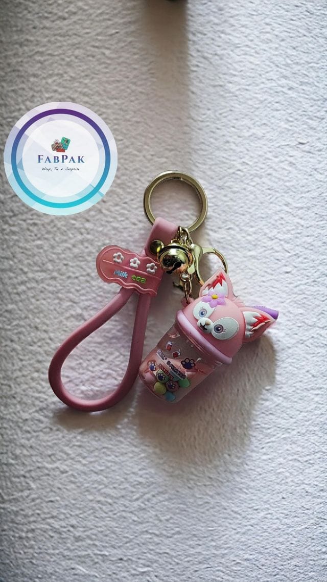 FABPAK Bubble Tea Keychain Light Rose