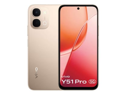Vivo Y51 Pro 5G (8GB RAM, 128GB Storage) Smartphone, 5G Connectivity, FHD+ Display, Long Battery Life  - Noble Gold