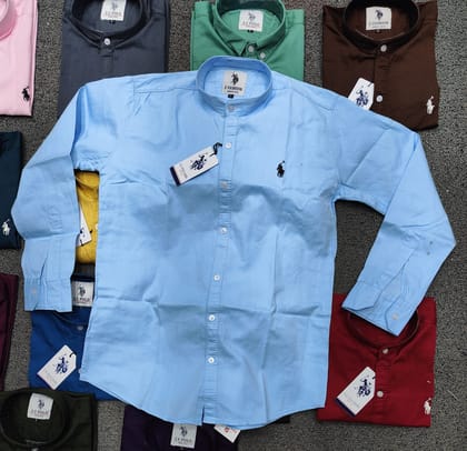 Men's Mandarin Collar Solid Casual Shirt