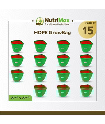 Nutrimax 200 GSM HDPE Grow Bags 6 inch x 6 inch Pack of 15 Outdoor Plant Bag