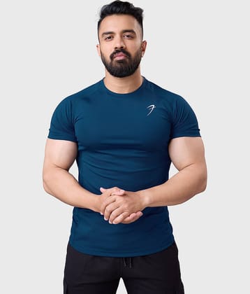 Fuaark Teal Polyester Slim Fit Men's Sports T-Shirt ( Pack of 1 )