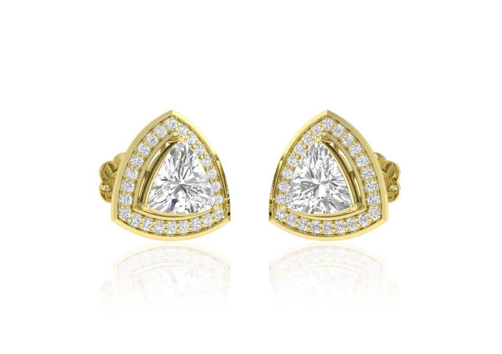Trillion Halo Solitaire Studs