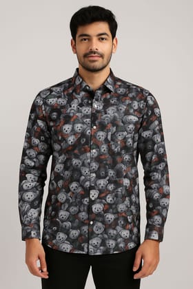 FOLO Men's Classic Black Full Sleeve Casual Shirt