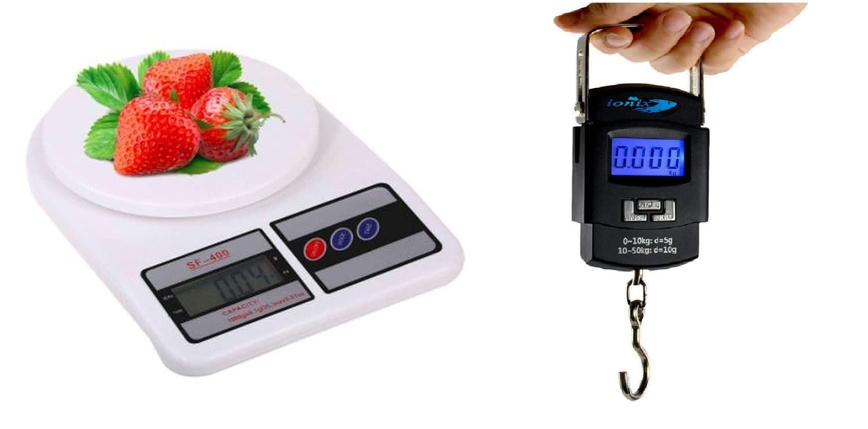 IONIX Kitchen scale and luggage scale combo, 10 Kg kitchen scale and 50 kg capacity luggage weight scale combo | weight machine | weight scale, 2 pieces IONIX Kitchen scale and luggage scale combo, 10 Kg kitchen scale and 50 kg capacity luggage weight sc