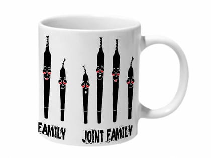 Multicolor Joint Family Baground Ceramic Mug