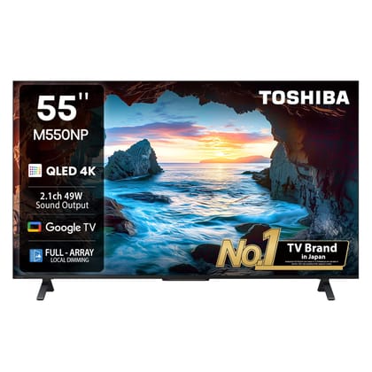 Toshiba 139 cm (55 Inches) 4K Ultra HD Smart QLED Google TV | Dolby Vision Atmos & HDR10+ | 2.1 CH 49W Powerful Speakers with Sub Woofer | VRR 120 Hz & Game Mode | REGZA Engine ZR | 55M550NP (Black) Toshiba 139 cm (55 Inches) 4K Ultra HD Smart QLED Googl