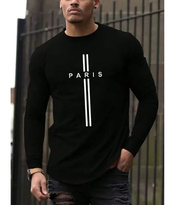 Garimaknitwear Cotton Blend Regular Fit Printed Full Sleeves Men's Round T-Shirt - White ( Pack of 1 )