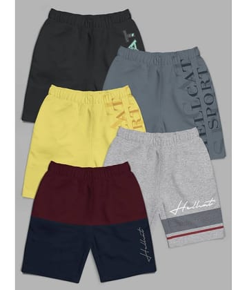 HELLCAT Pack of 5 Girls Cotton Blend Hot Pants ( Multicolor )