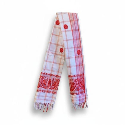 Assamese Traditional Hand-Woven Cotton Gamosa