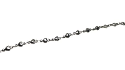 Jewellery Making Necklace Chains Tarnish Resistant Stainless Steel 4mm Heart Silver Color (Sold as 1 metre)-1 Meter