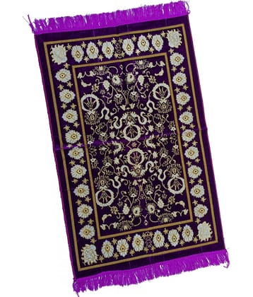 ADIRNY Purple Single Velvet Prayer Mat ( 110 X 70 cm )