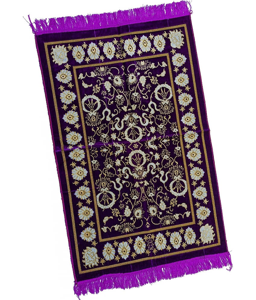 ADIRNY Purple Single Velvet Prayer Mat ( 110 X 70 cm )