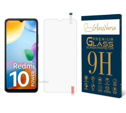 GlassVerse 9H Tempered Glass For Redmi 10 Power Smartphone(Pack Of 1) With Free Installation Kit Full Screen Coverage If Received Damaged-6.7 Inch GlassVerse 9H Tempered Glass For Redmi 10 Power Smartphone(Pack Of 1) With Free Installation Kit Full Scree