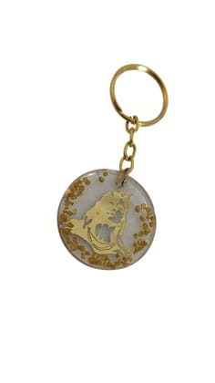 Lord Mahadev Spiritual Keychain - Elegant Golden Devotional Accessory