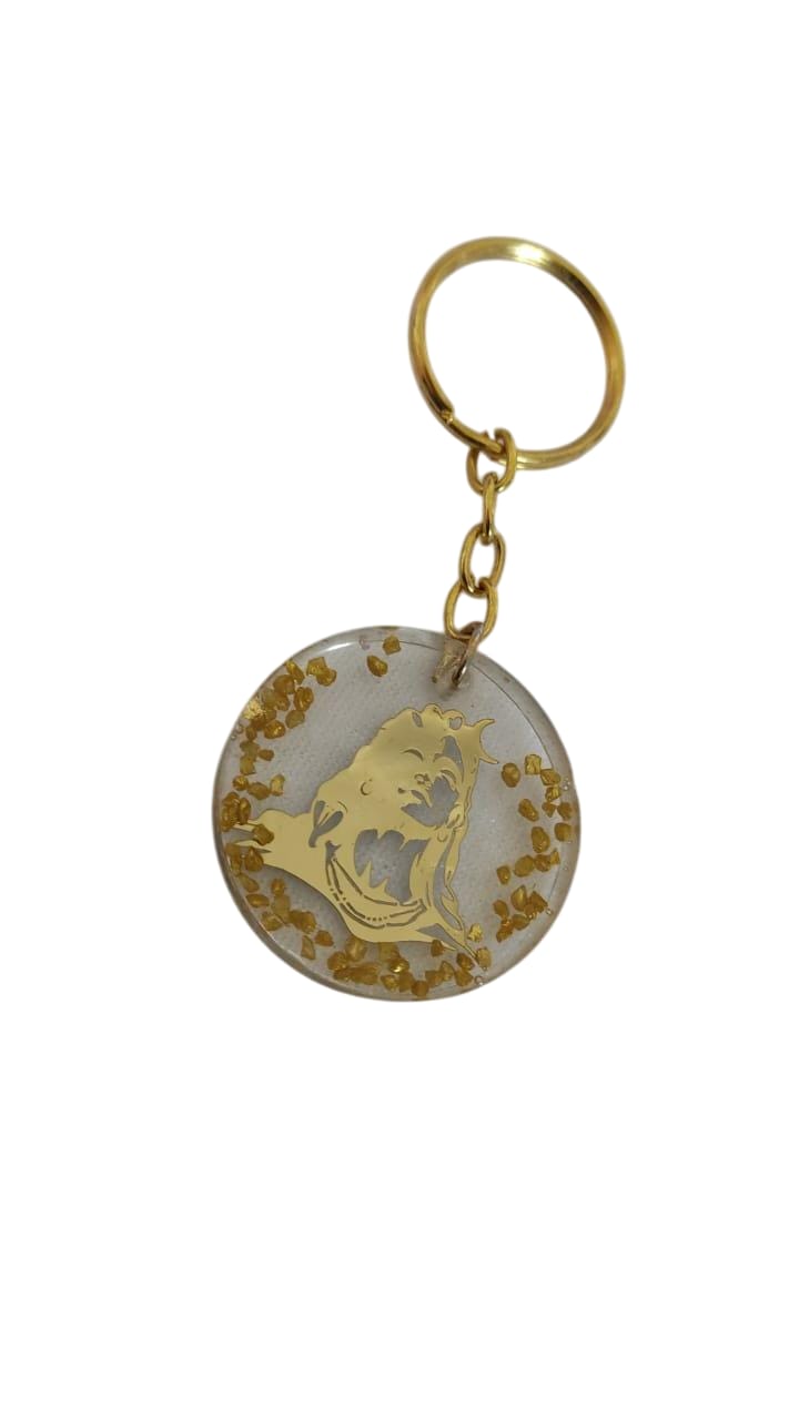 Lord Mahadev Spiritual Keychain - Elegant Golden Devotional Accessory