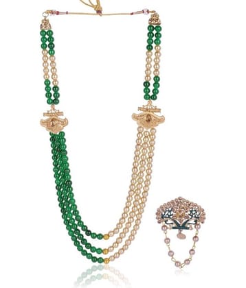 Wedding Groom Mala & Brooch Set for Men