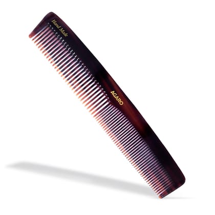 AGARO Hand Made Comb, Graduated Dressing, Smooth Rounded Teeth, Hair Styling, Grooming, Hair Brushing & Dressing, Cellulose Acetate Comb, For Men & Women, HMC75, Brown AGARO Hand Made Comb, Graduated Dressing, Smooth Rounded Teeth, Hair Styling, Grooming