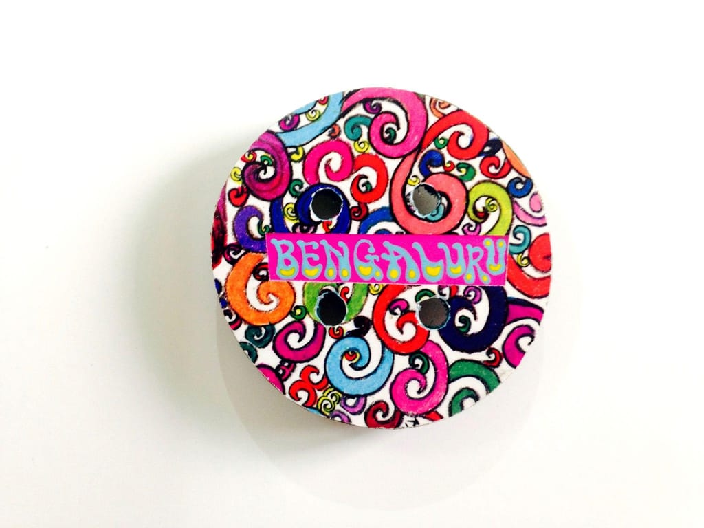 Florosphere Circle Bengaluru Wooden Magnet - Flowers | Buy online on ZillyBuy