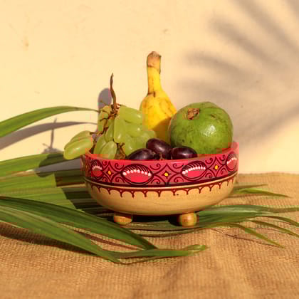 Handpainted Pattachitra Wooden Multi Utility Bowl Handpainted Pattachitra Wooden Multi Utility Bowl