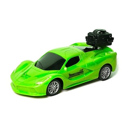 Braintastic Rechargeable Spray Model Remote Control RC Car with Light & Music Toys for Kids (Spray Car Green)