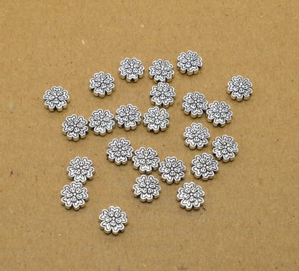 German Silver Metal Oxidize Silver Beads for Jewelry Making. , NBS-136-Per Packet of Approx 45 Pcs (50 Gram) / 10X4 MM