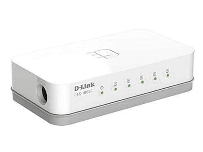 D-Link DES-1005C 5-Port 10/100 Mbps Unmanaged Switch, White