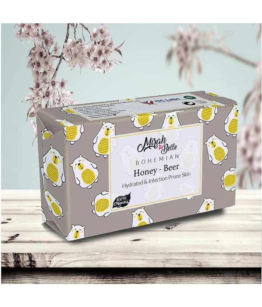 Mirah Belle - Organic Honey Beer Conditioning Soap 125gm - For Dehydrated & Infection Prone Skin- Handmade Soap