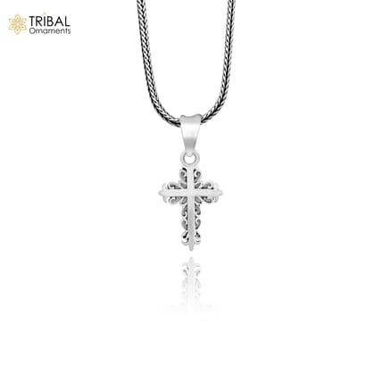925 sterling silver holy cross pendant, excellent unique design stylish unisex exclusive gift pendant jewelry from india ssp1629-Only Pendant