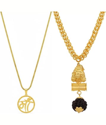 AKLINA Multicolor Men's Religious Pendant With Chain ( Pack of 2 )