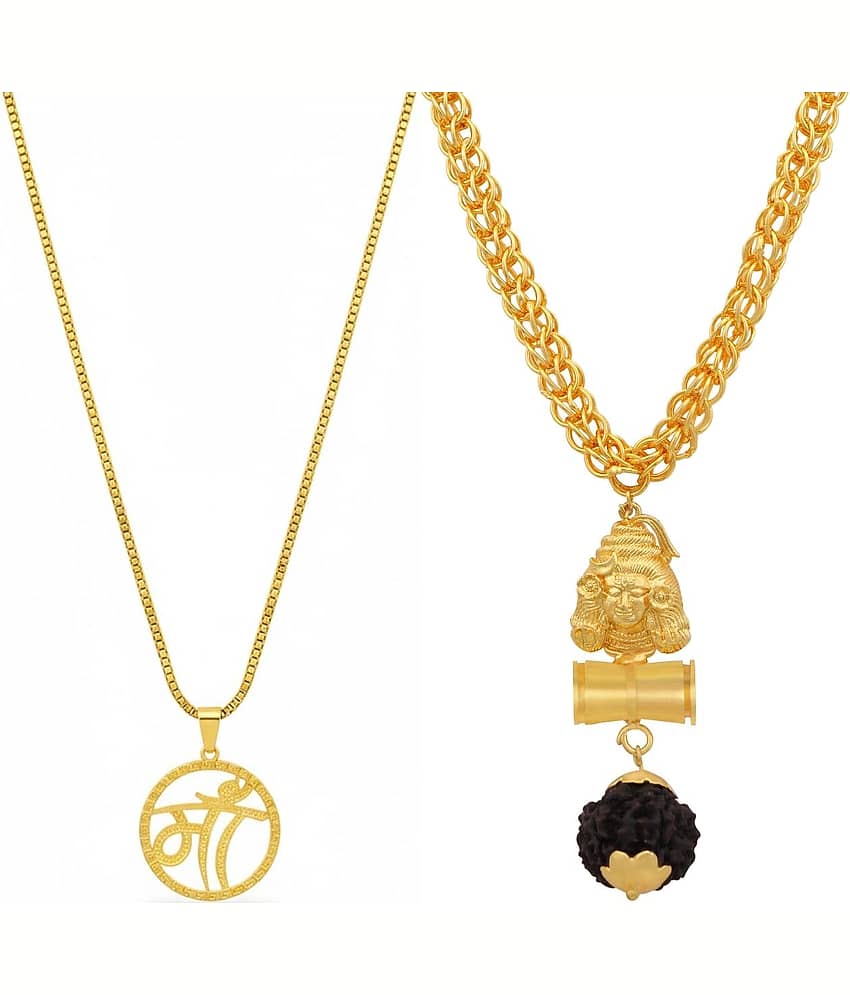 AKLINA Multicolor Men's Religious Pendant With Chain ( Pack of 2 )